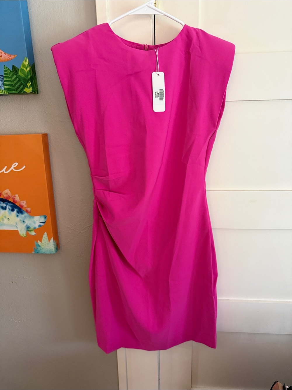 New York & Company Hot Pink Cap-Sleeve Sheath Dress